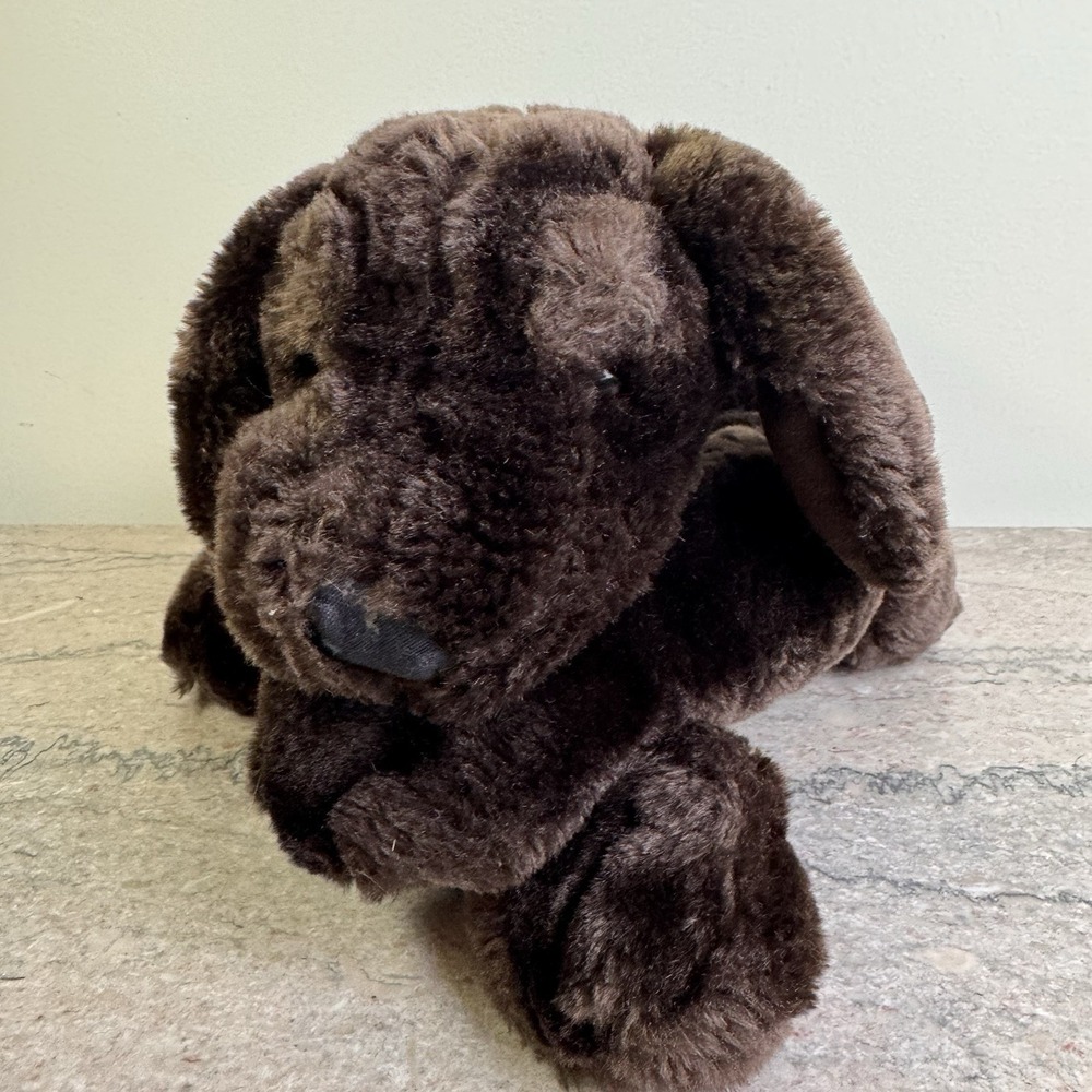 Folkmanis Dog Chocolate Lab Full Body Puppet Plush 20" Weighted Paws Retired